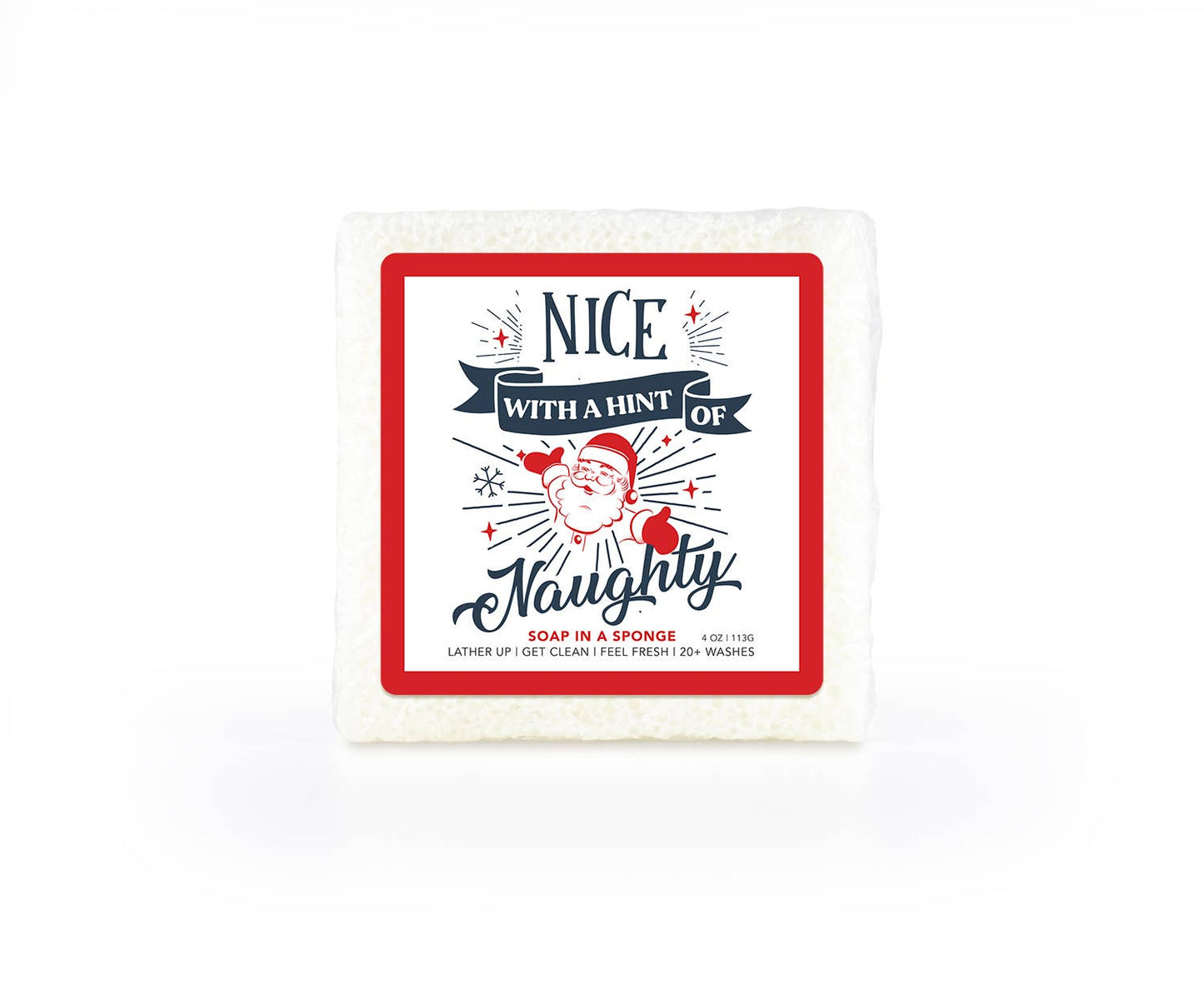 Nice With a Hint of Naughty Soap in a Square Sponge