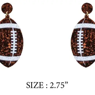 Glitter Football Gameday Earrings