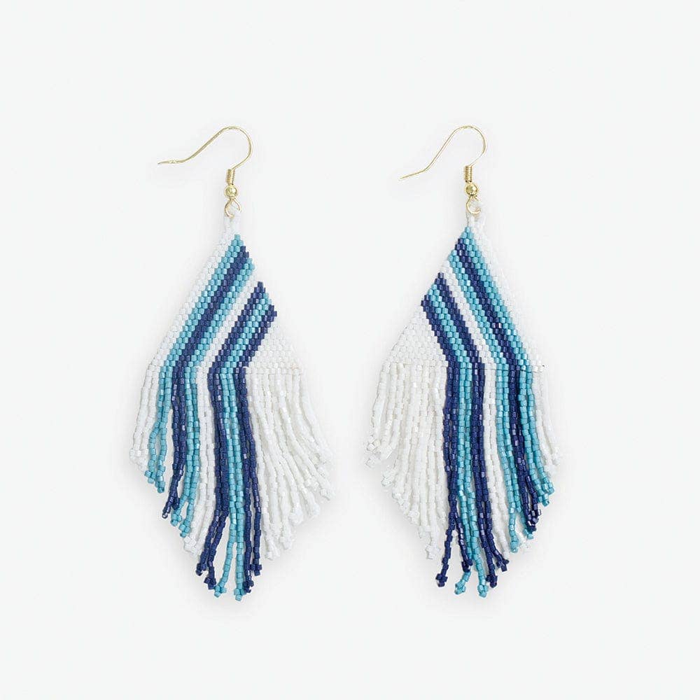 Haley Game Day Falling Lines Beaded Fringe Earrings