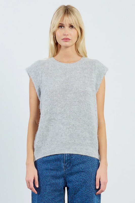 Gray Sleeveless Sweater