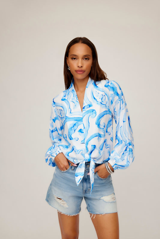 Scarlet Tie Front Top