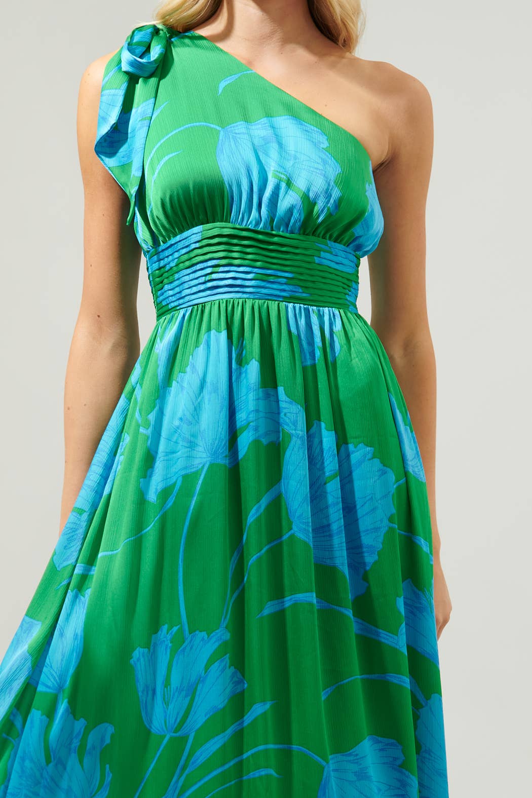 Seamoss Floral One Shoulder Maxi Dress