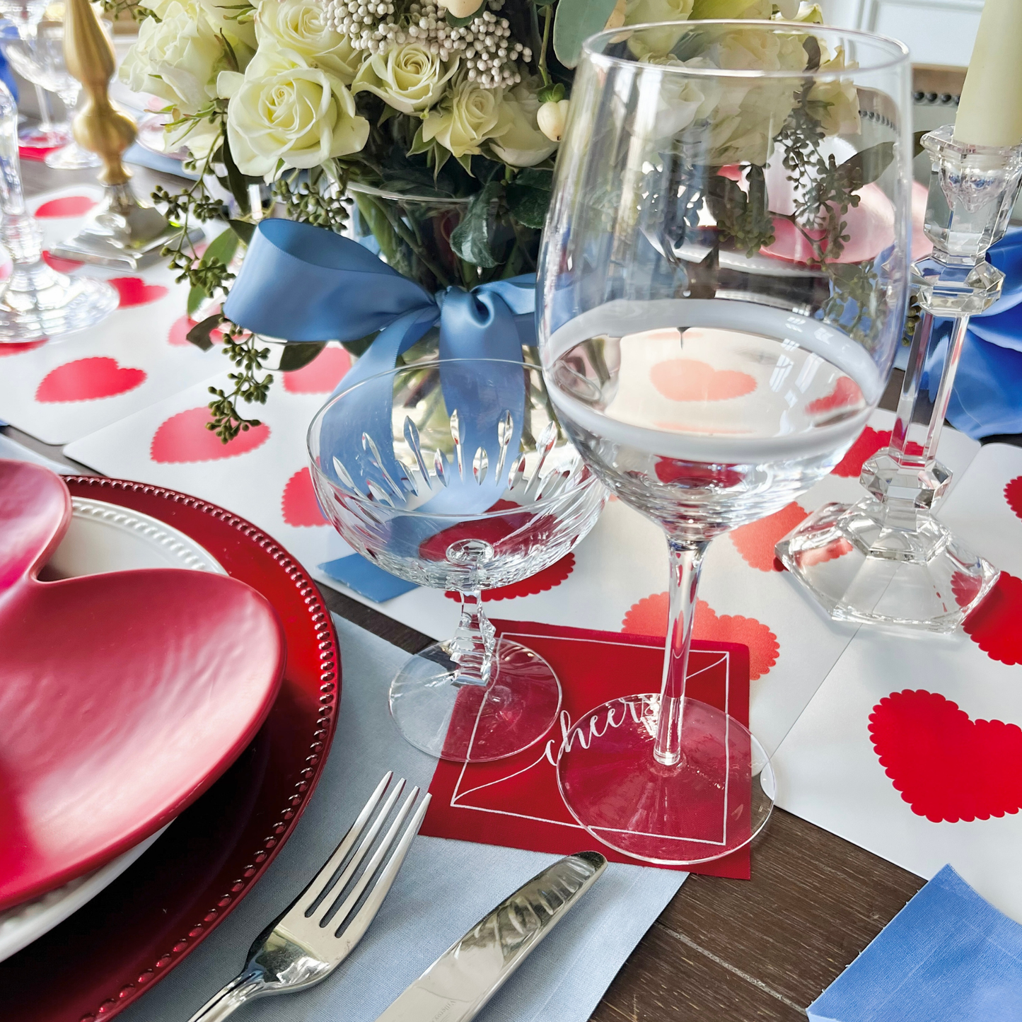 Red Cheers Disposable Cotton Cocktail Napkins