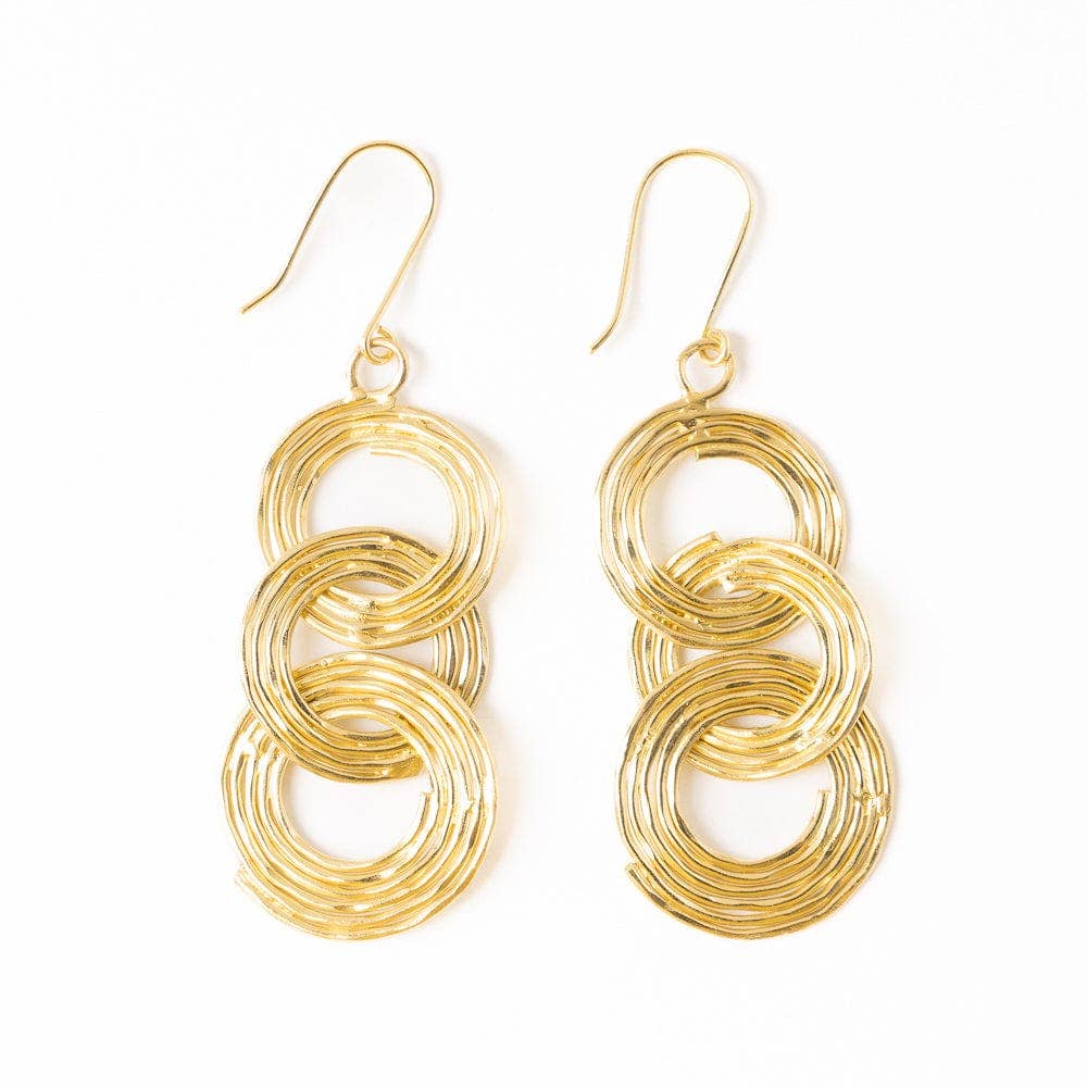 Sloane Spiral Interlinking Circles Drop Earrings