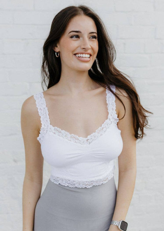 Lace Bralette: White