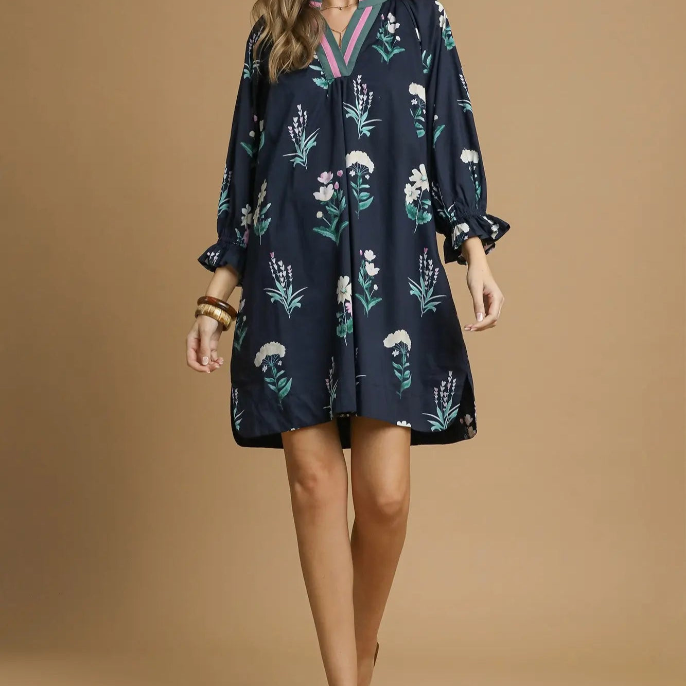 Navy Floral Dress