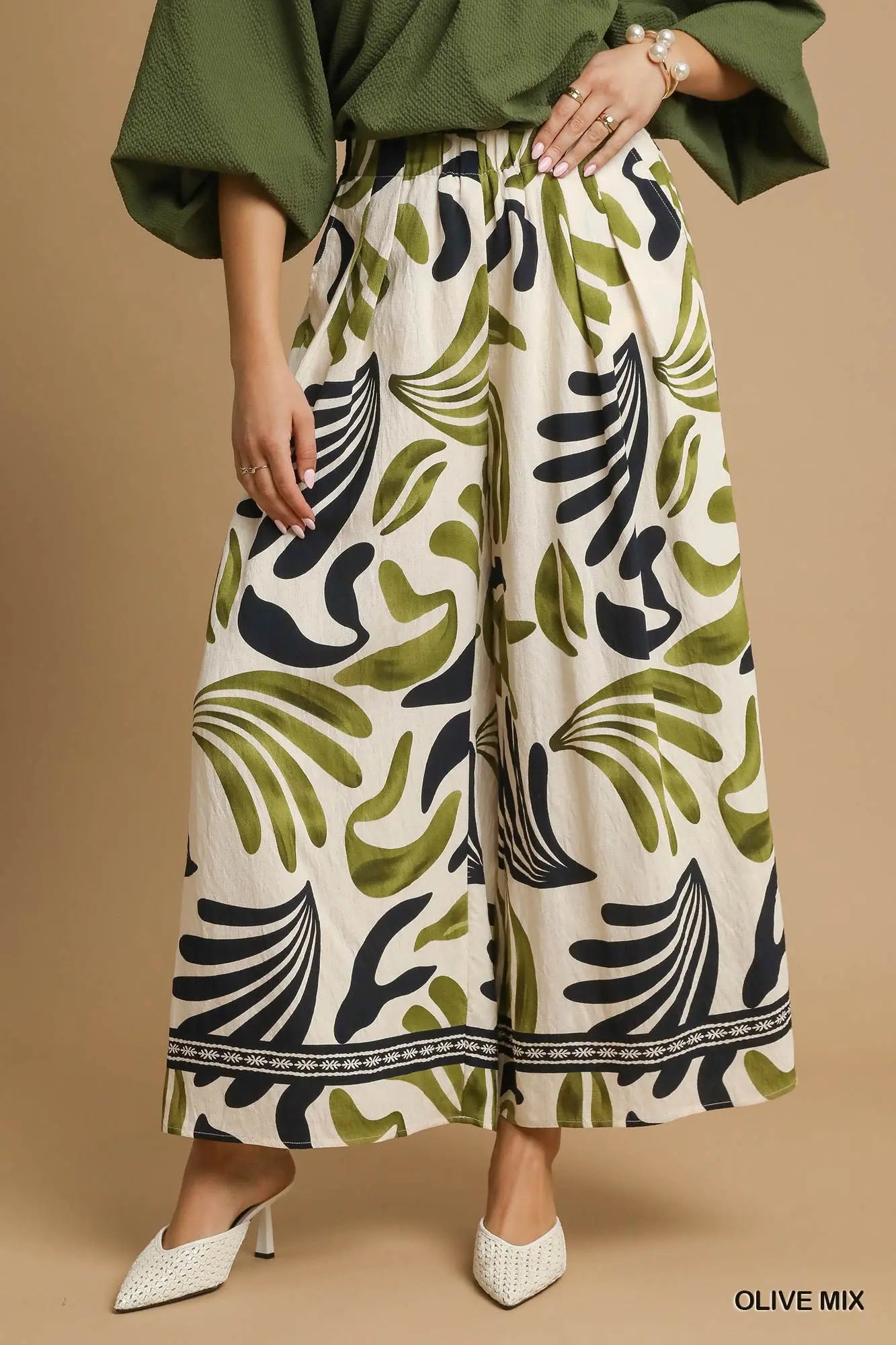 Olive Print Pant