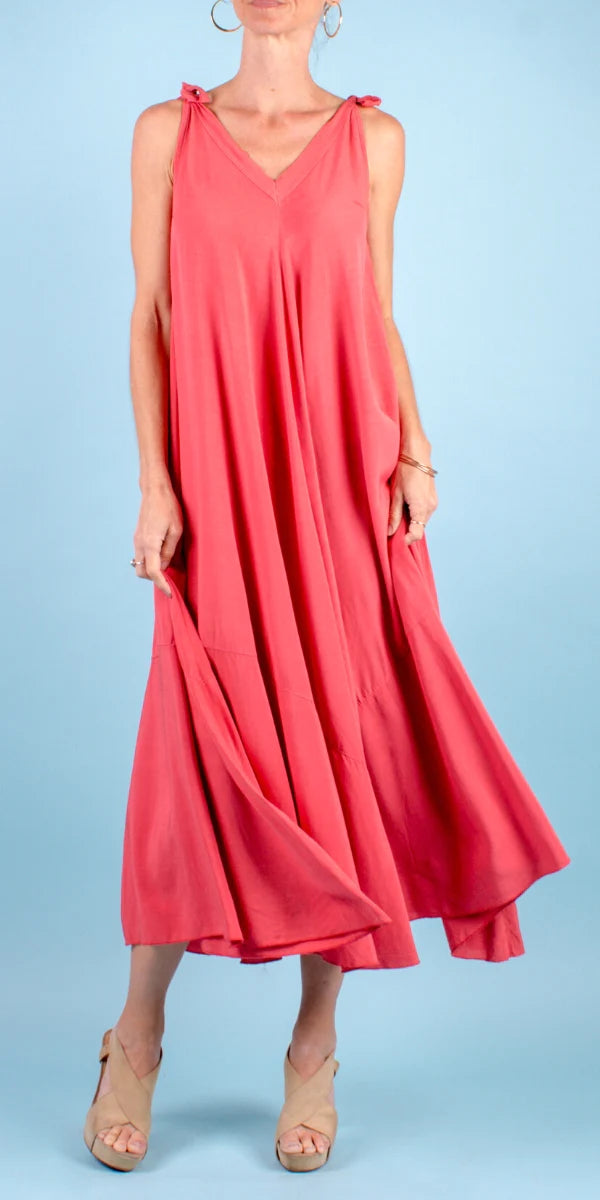 Tie-Shoulder Maxi Dress