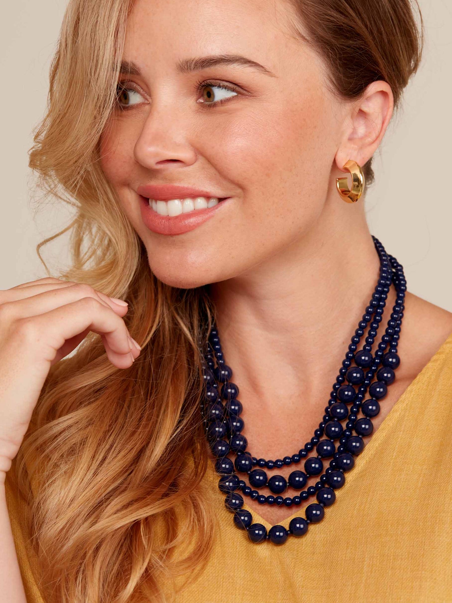 Layered Resin Beaded Collar Necklace