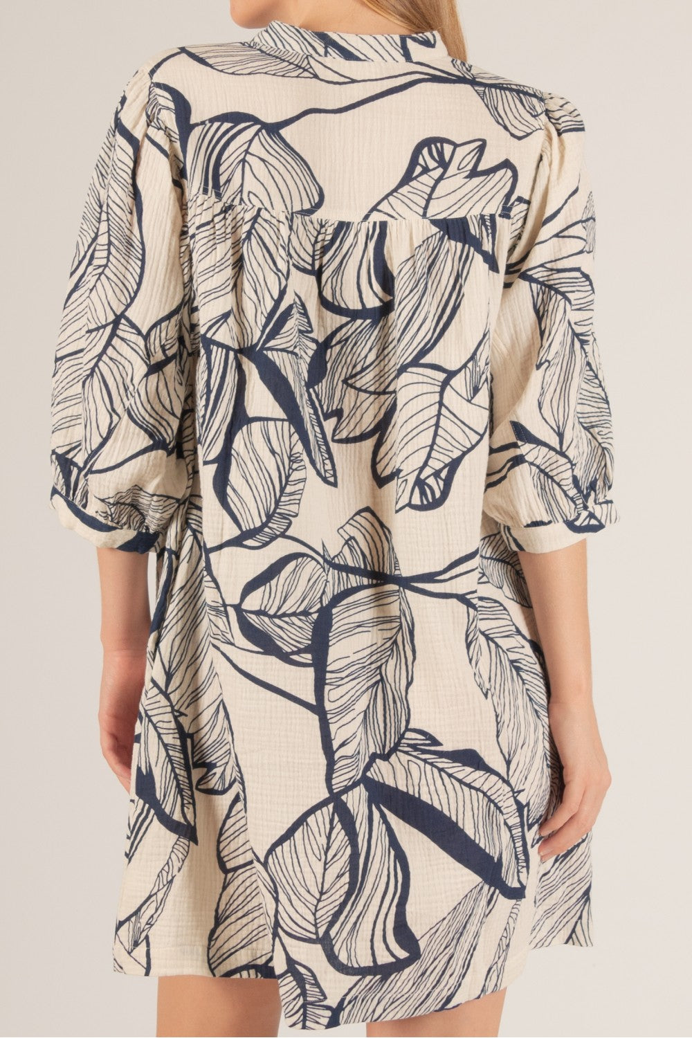 Leaf Print Gauze Dress