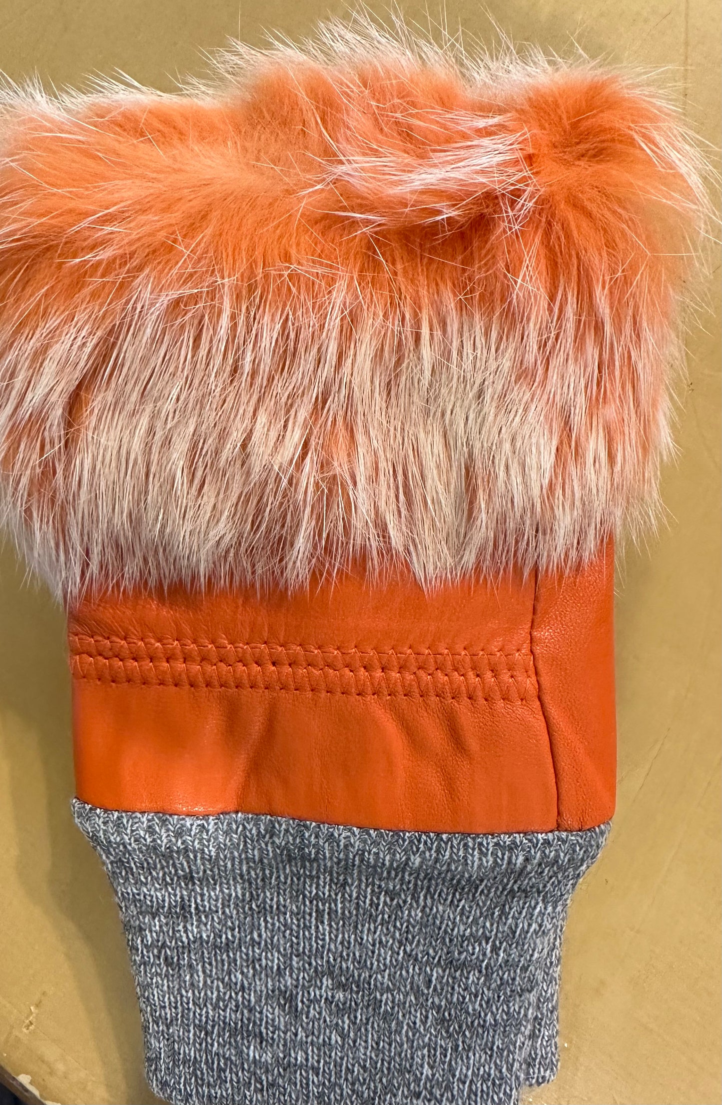 Fingerless Leather Gloves with Fur