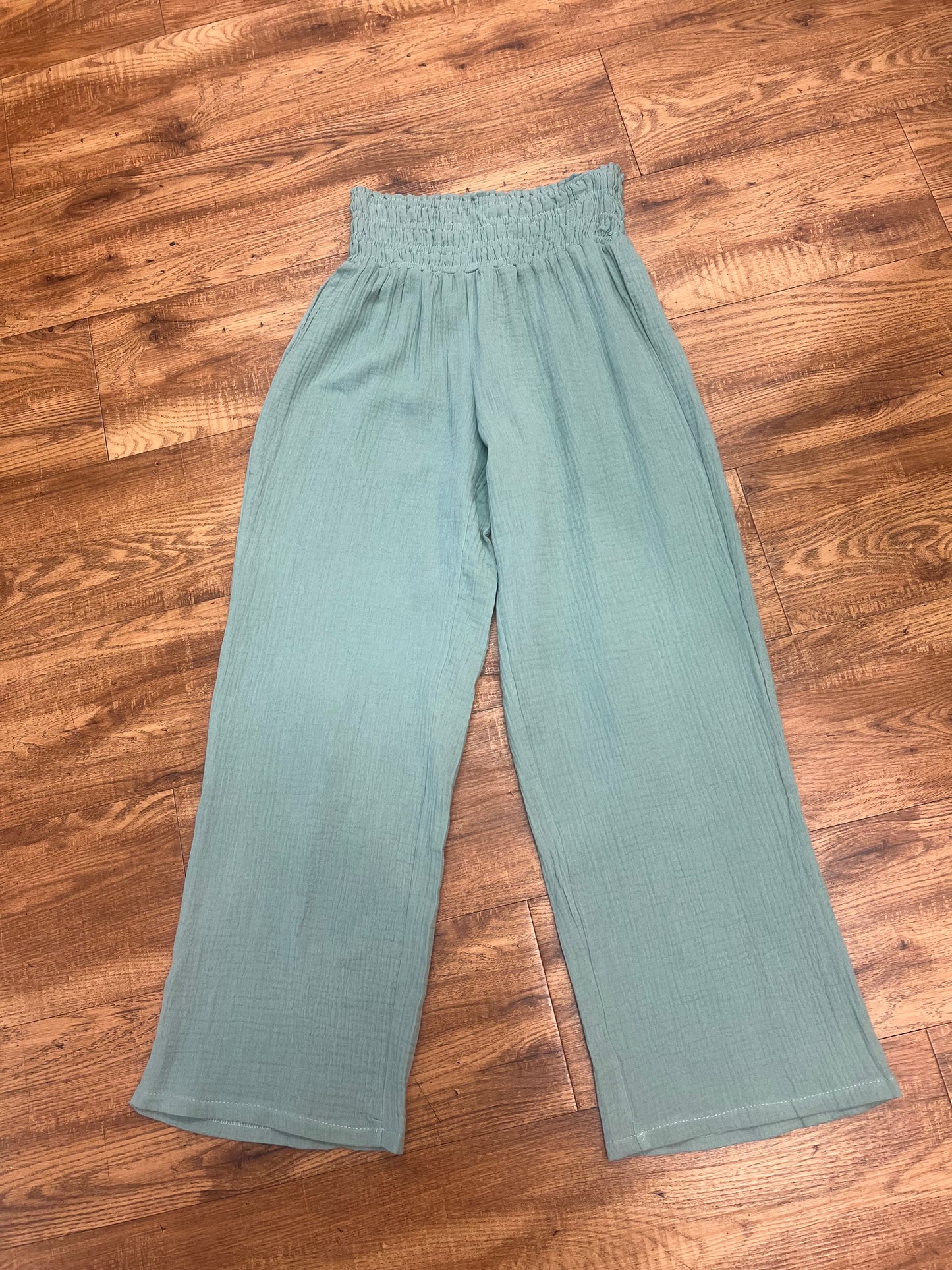 Gauze Pants with Elastic Waist