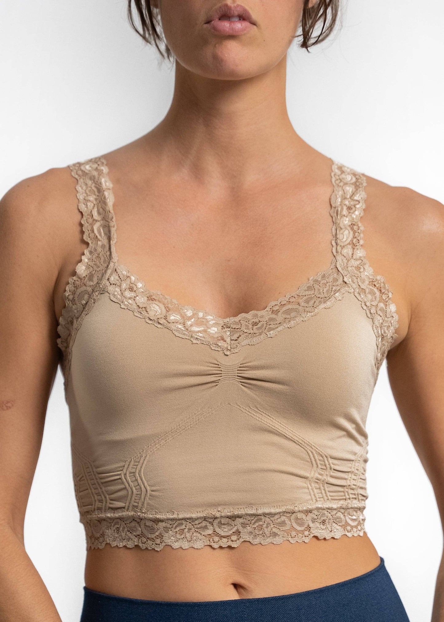 Lace Bralette: Almond