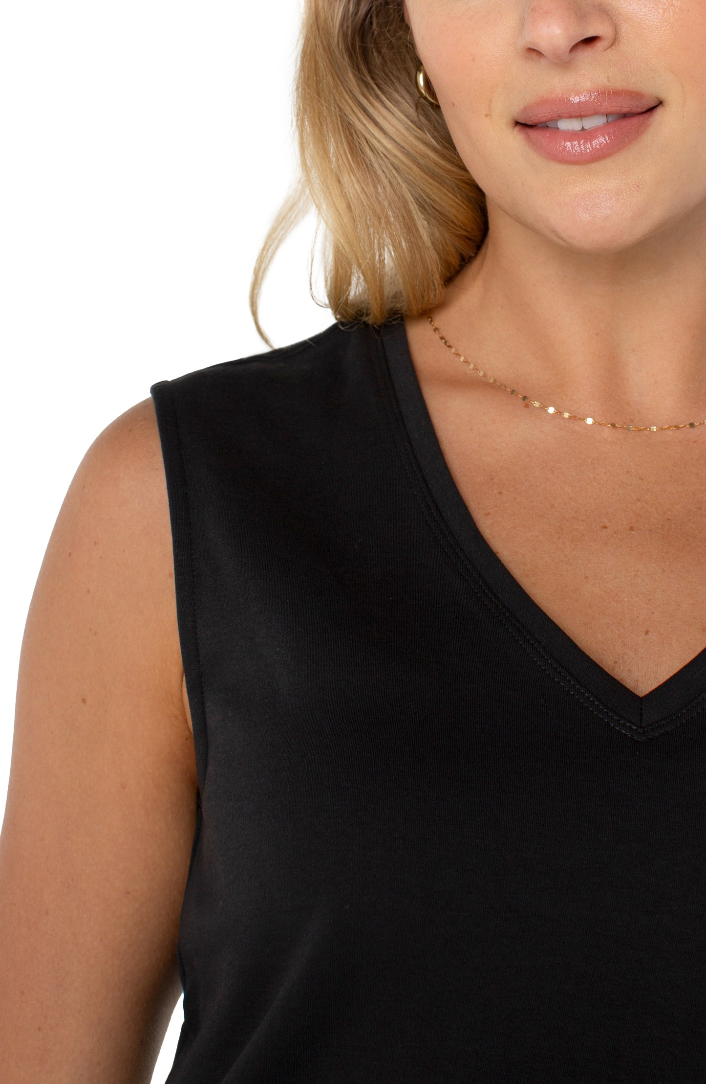 Black v neck tank top