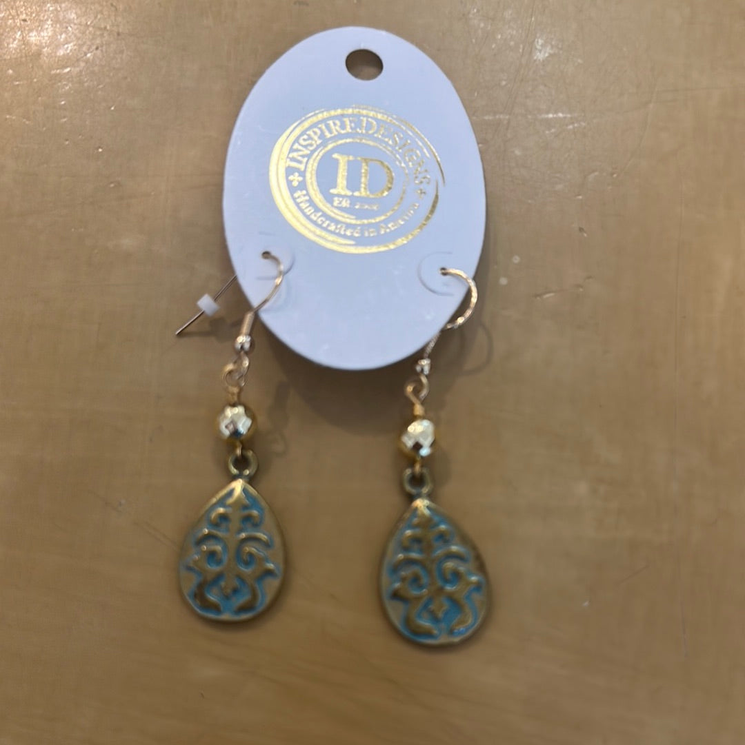 Aqua Sea Glass Earrings