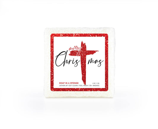 Merry Christmas Cross Sponge
