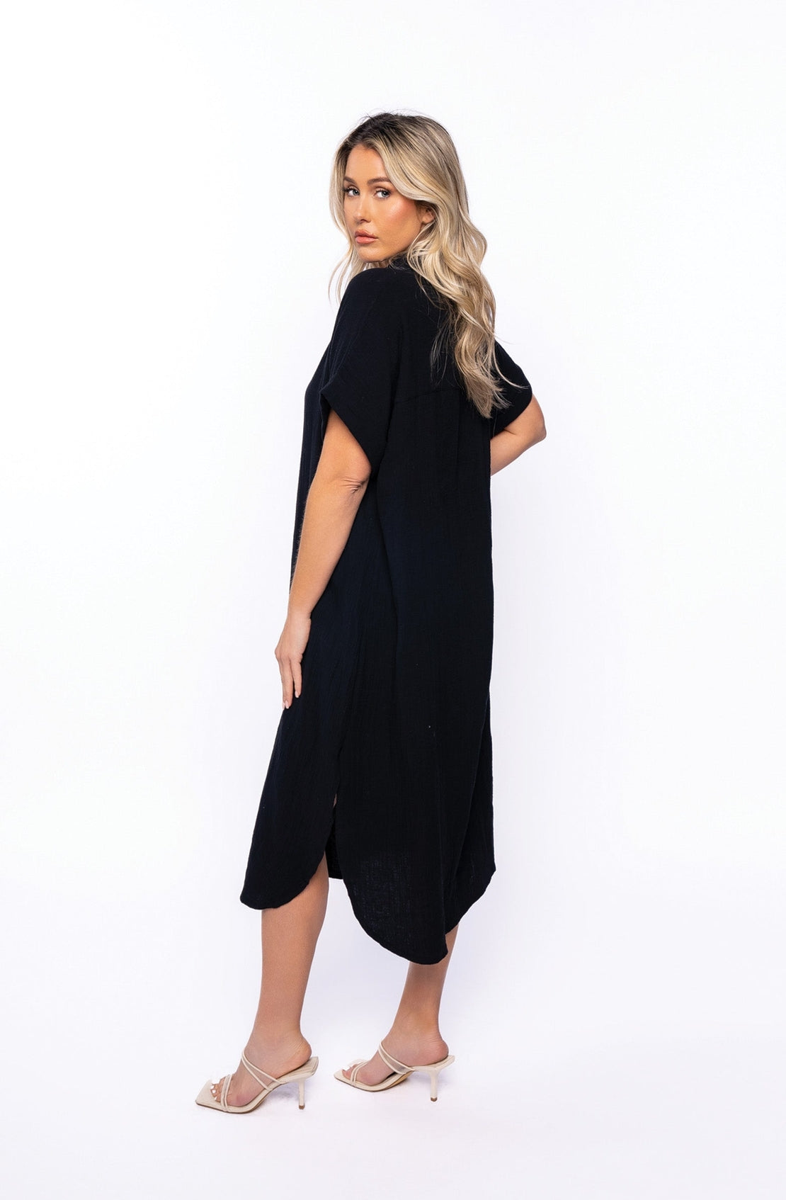Button Front Gauze Dress