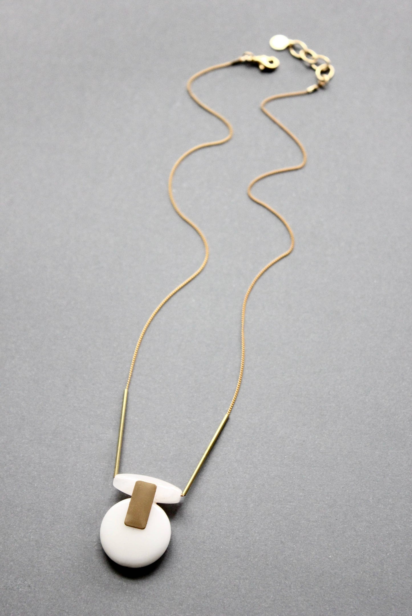 Ida white stone geometric necklace
