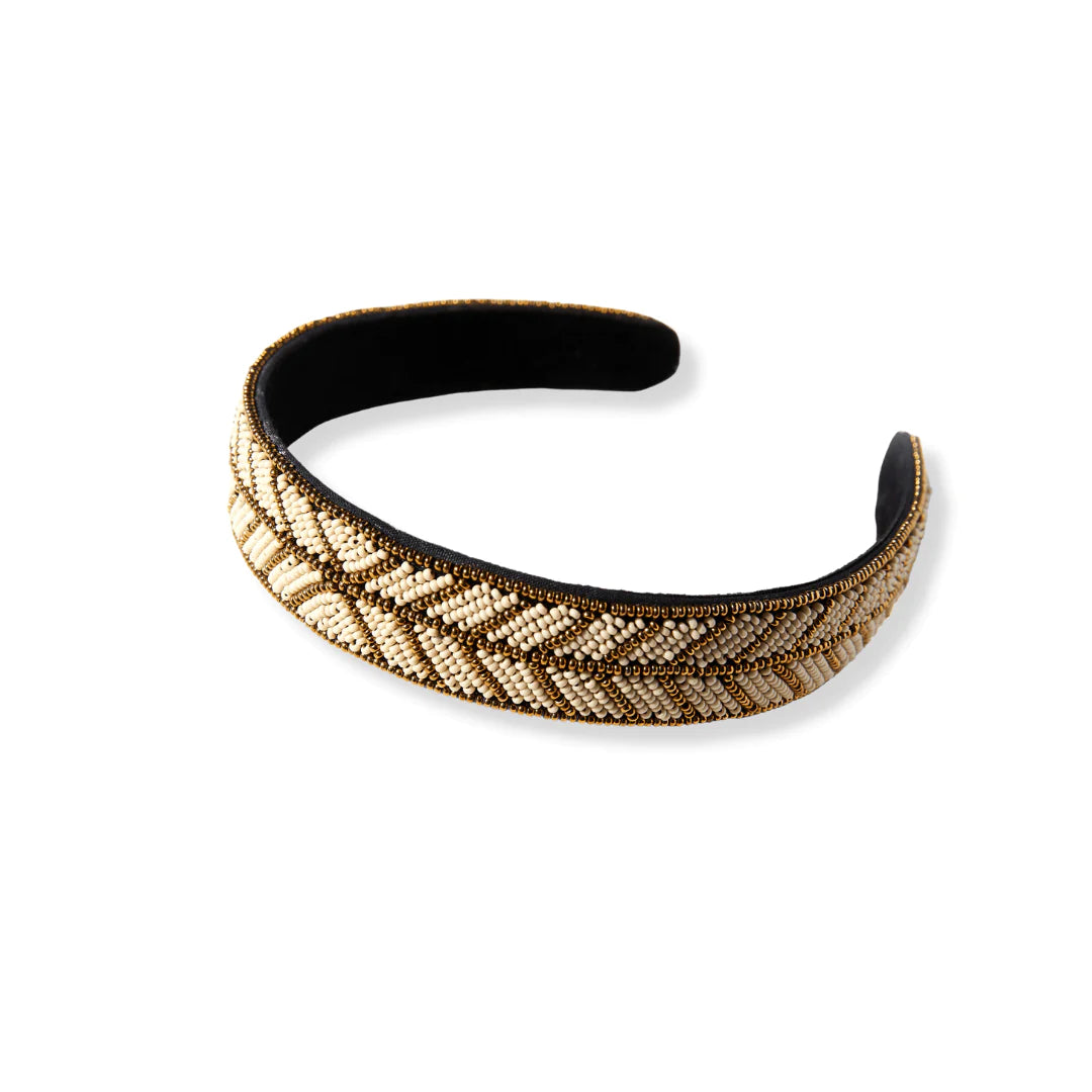 Stevie Chevron Beaded Headband