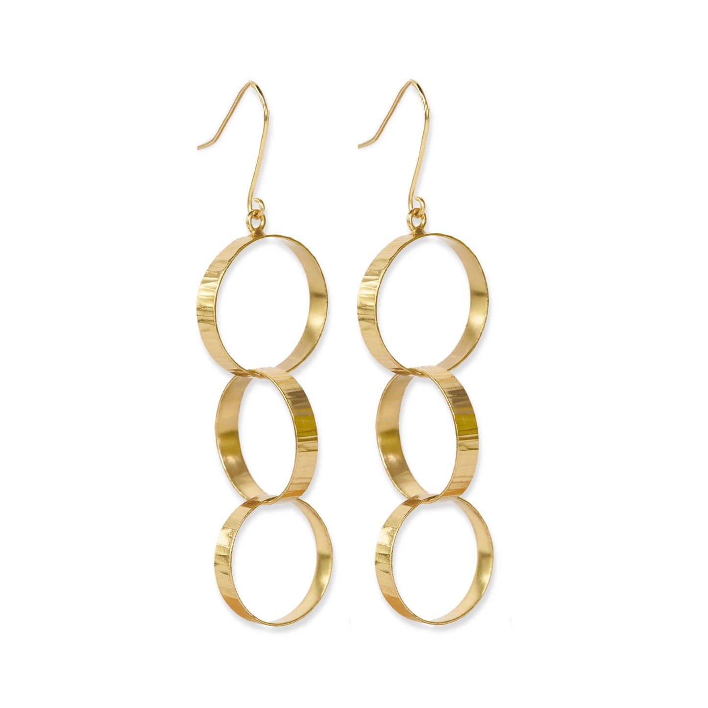 Gretchen Triple Circle Brass Earrings