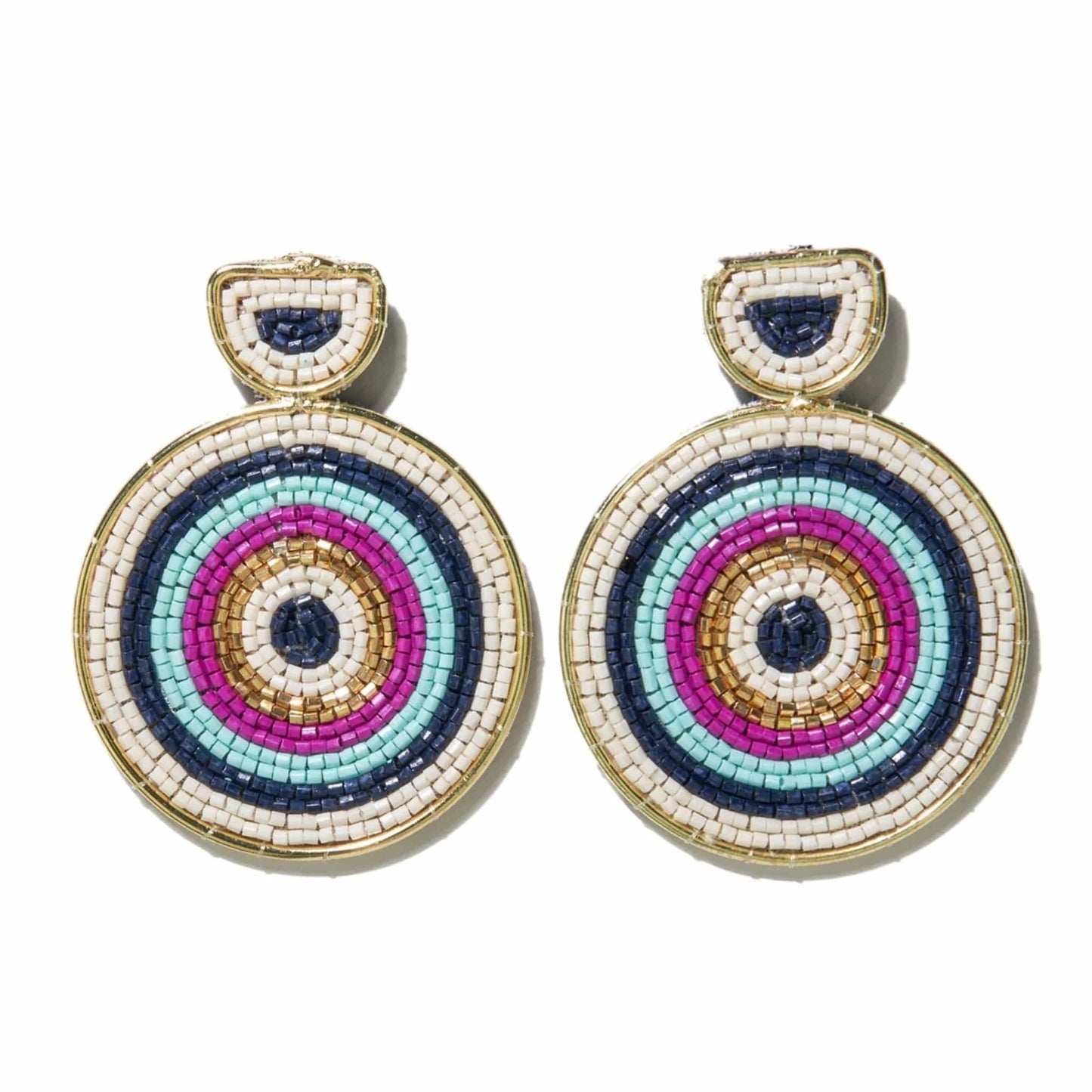 Stella Circular Striped Earrings