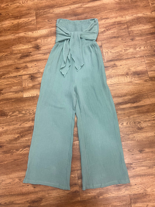 Gauze Tie Front Jumpsuit