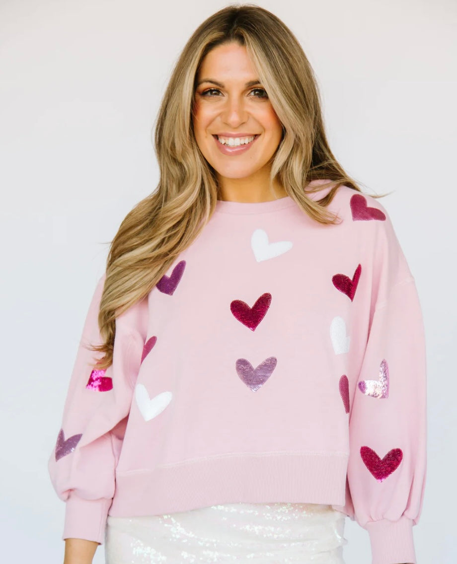 Sequin hot sale heart sweatshirt