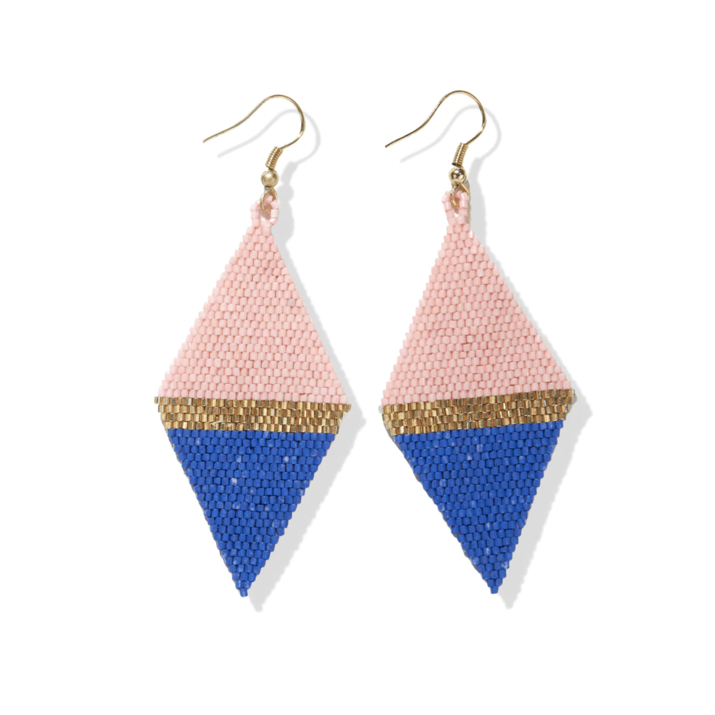 Frida Blush Triangle Beaded Earrings