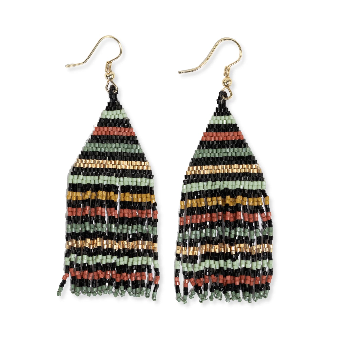 Fringe Earrings Greens Rust