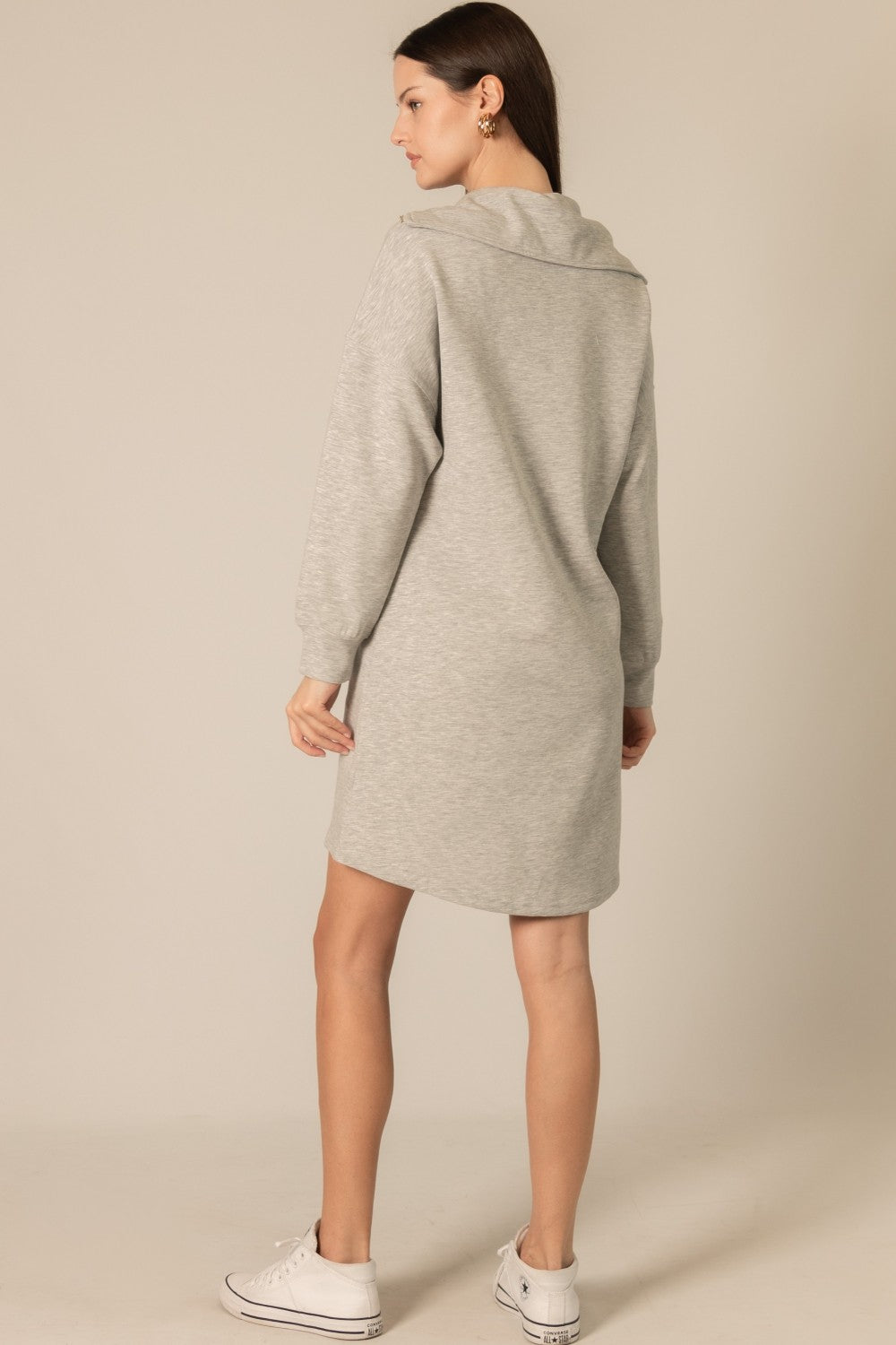 Modal Quarter Zip Up Dress