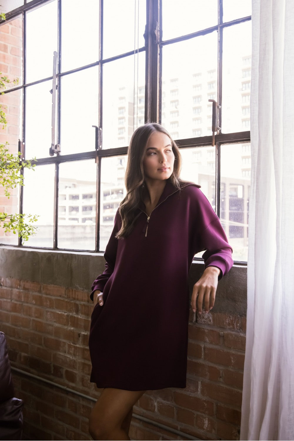 Port Butter Modal Quarter Zip Up