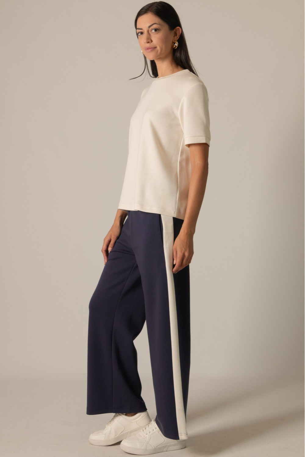 Modal Side Stripe Wide Leg Pnat