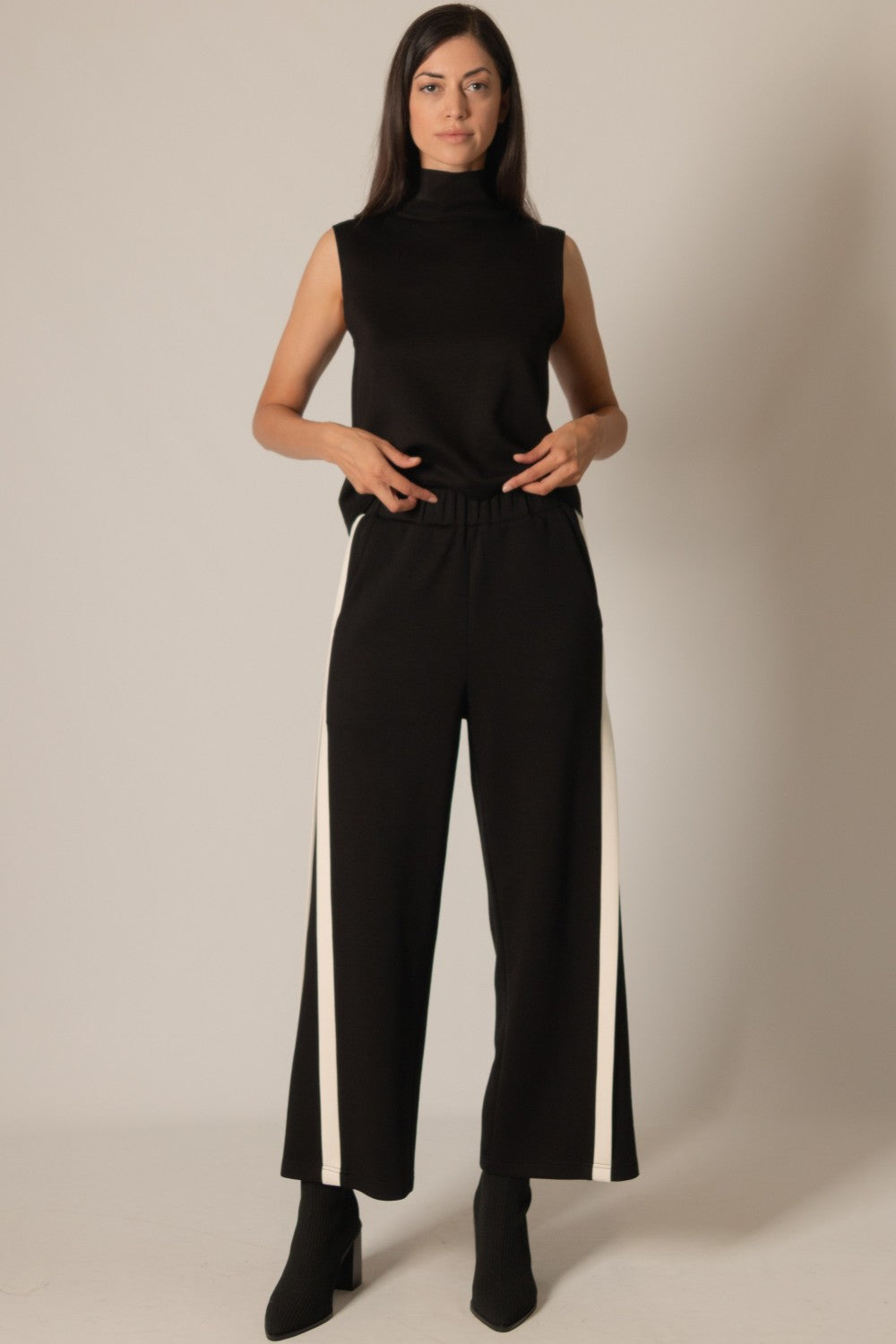 Modal Side Contrast Double Stripe Pant