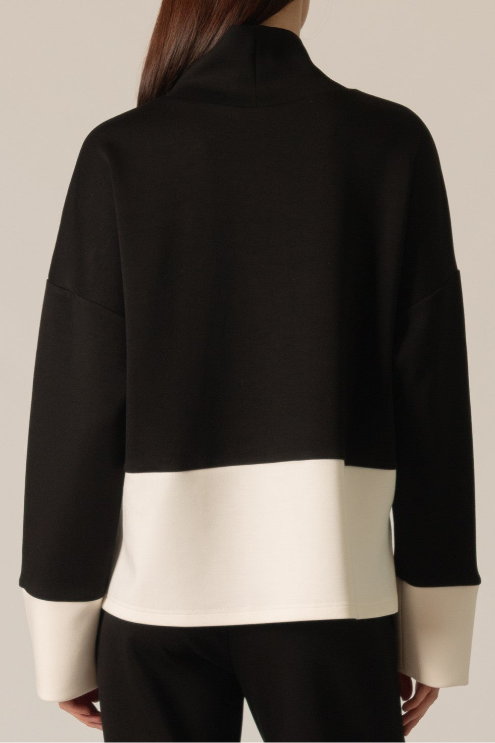 Modal Color Block Mock Neck Shirt