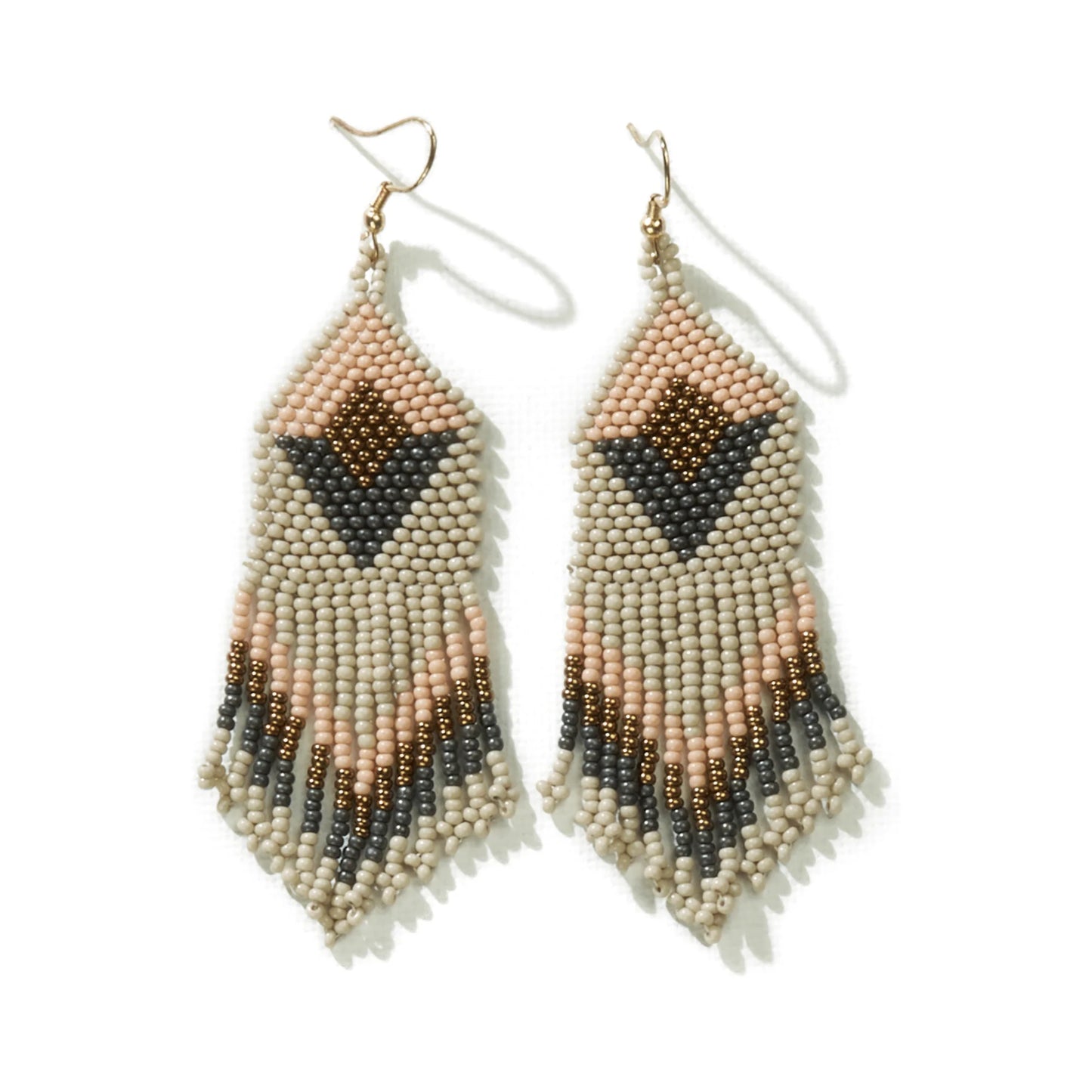 Hallie Diamond Beaded Fringe Earrings
