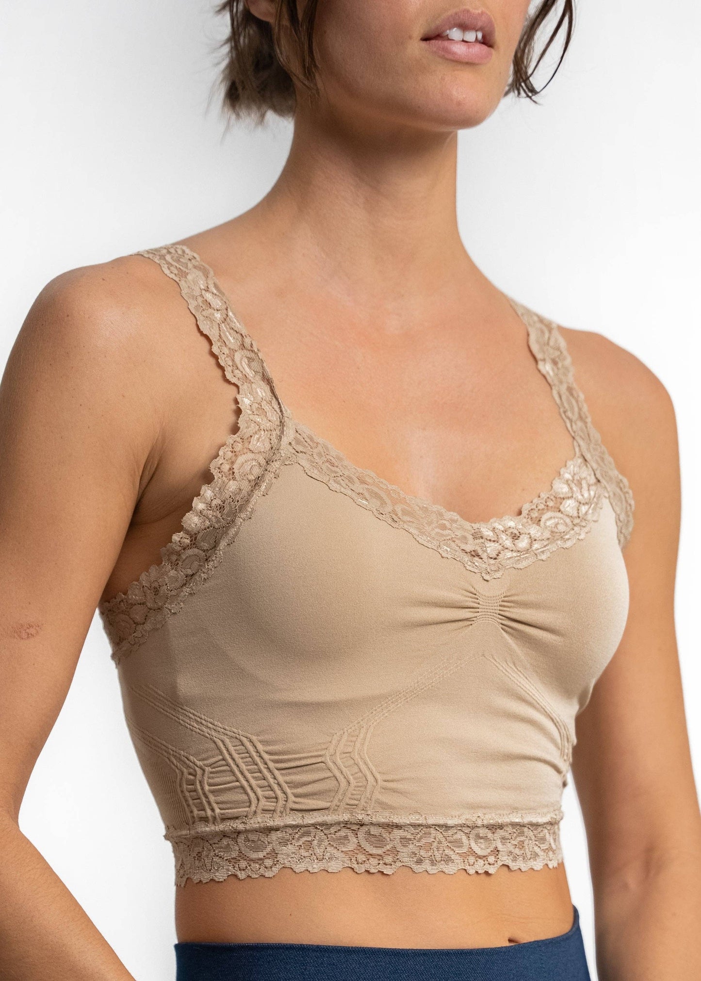 Lace Bralette: Almond