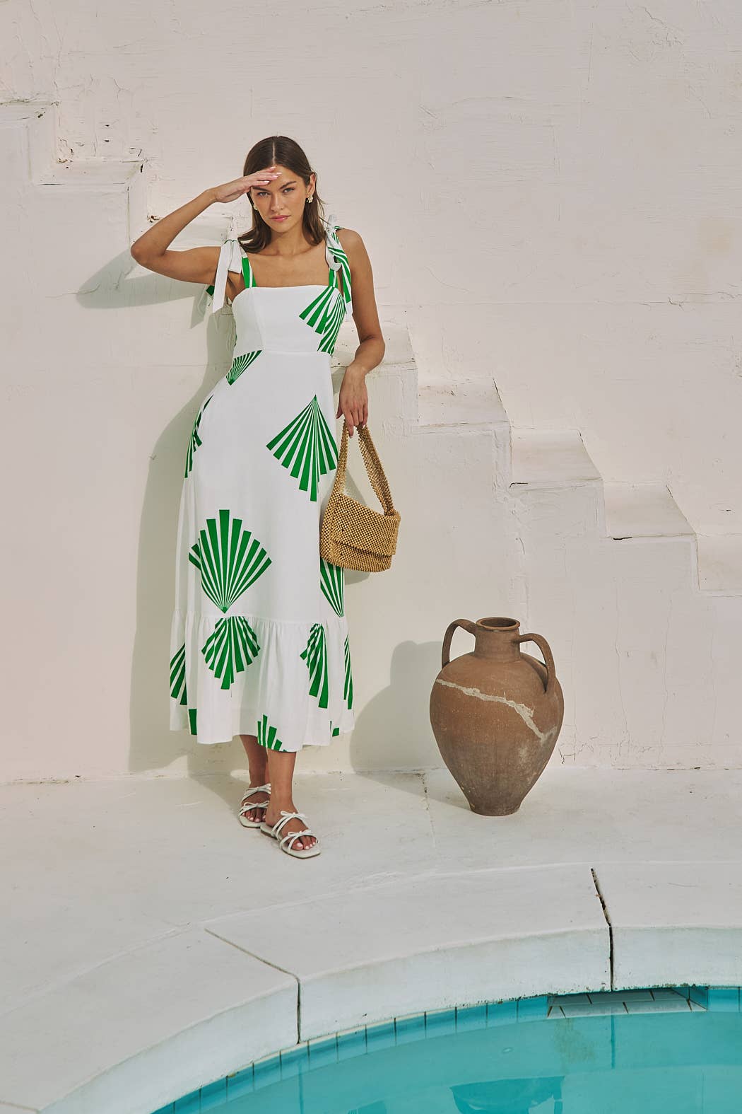 Breeze Shoulder Tie Maxi Dress