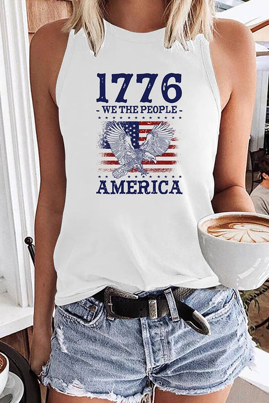 1776 American Flag Tank Top
