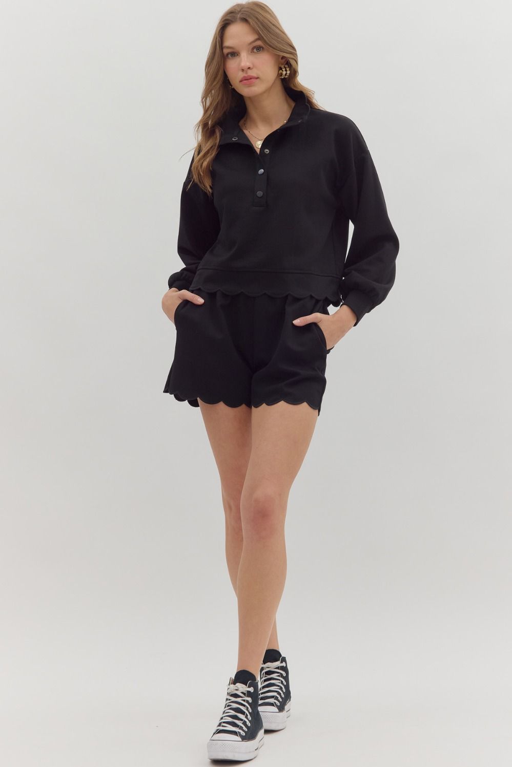 Scallop Long Sleeve Shirt