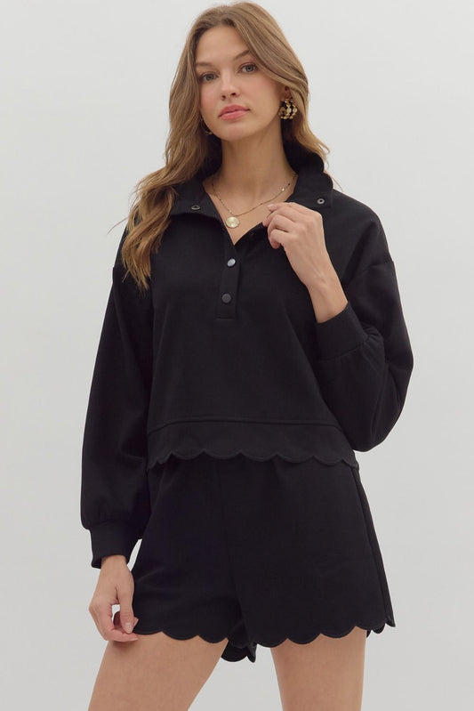 Scallop Long Sleeve Shirt