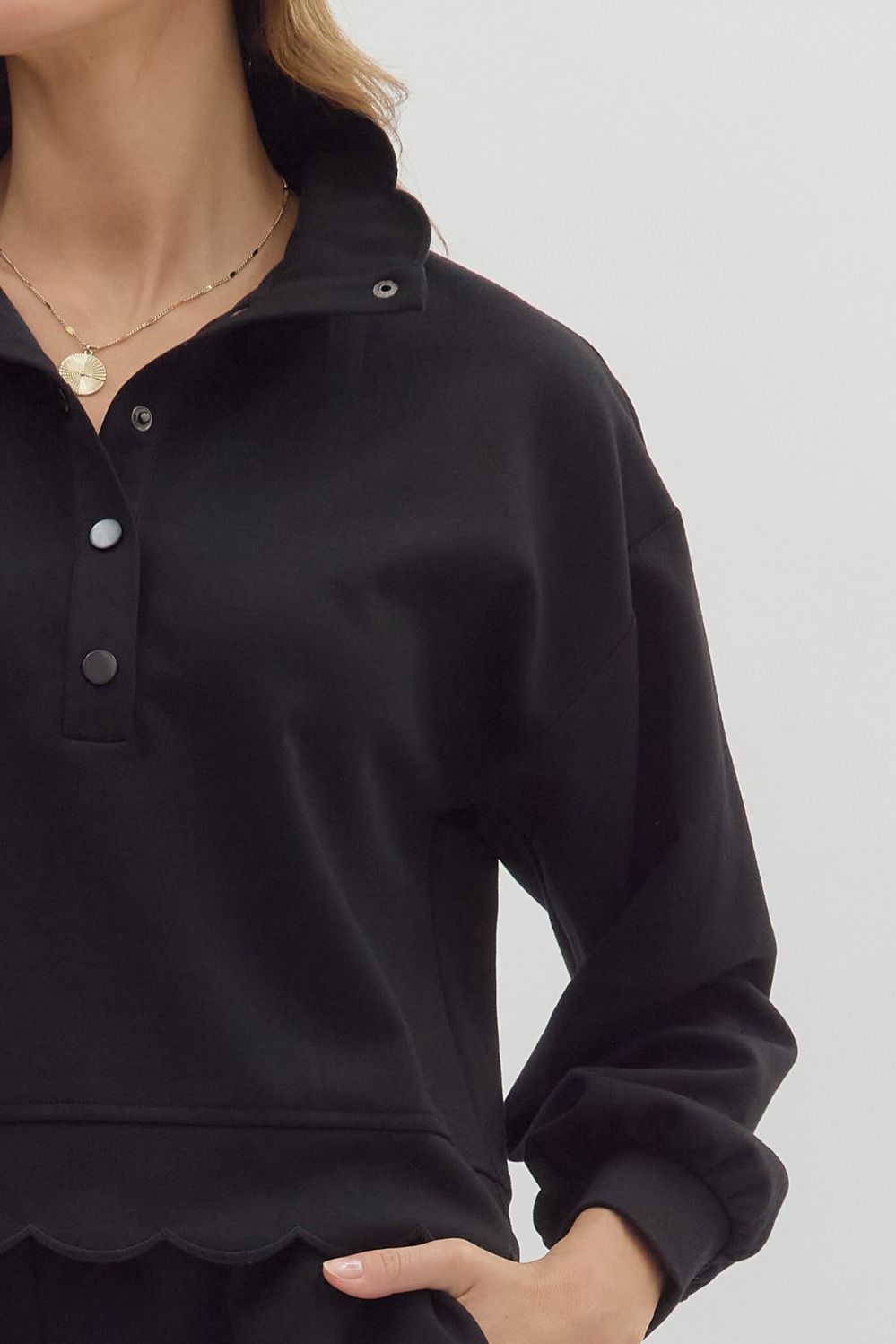 Scallop Long Sleeve Shirt