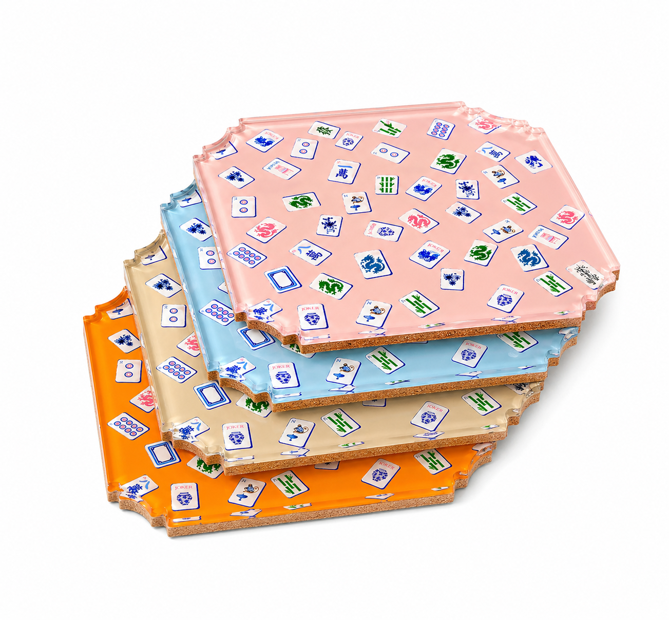 Boxed Coaster Set, Preppy Mahjong