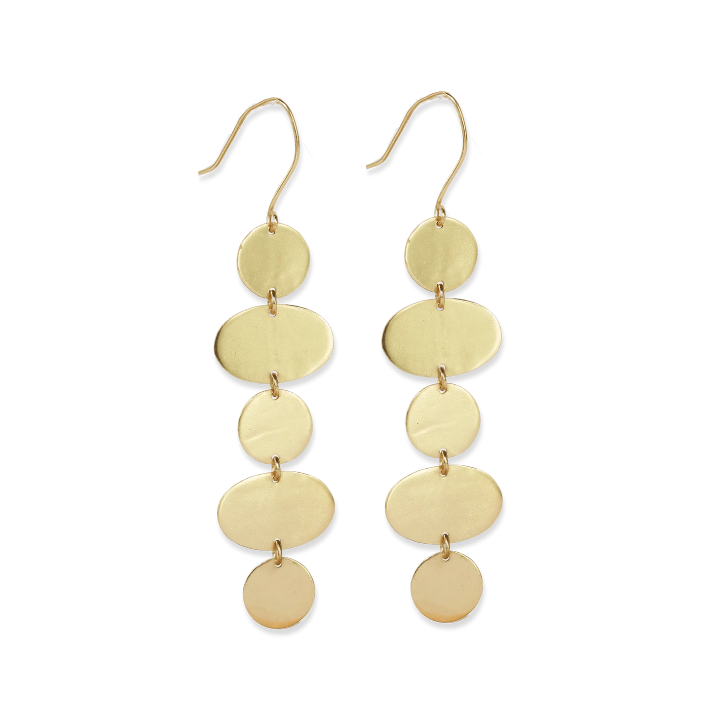 Gretchen Oval Circle Brass Earrings