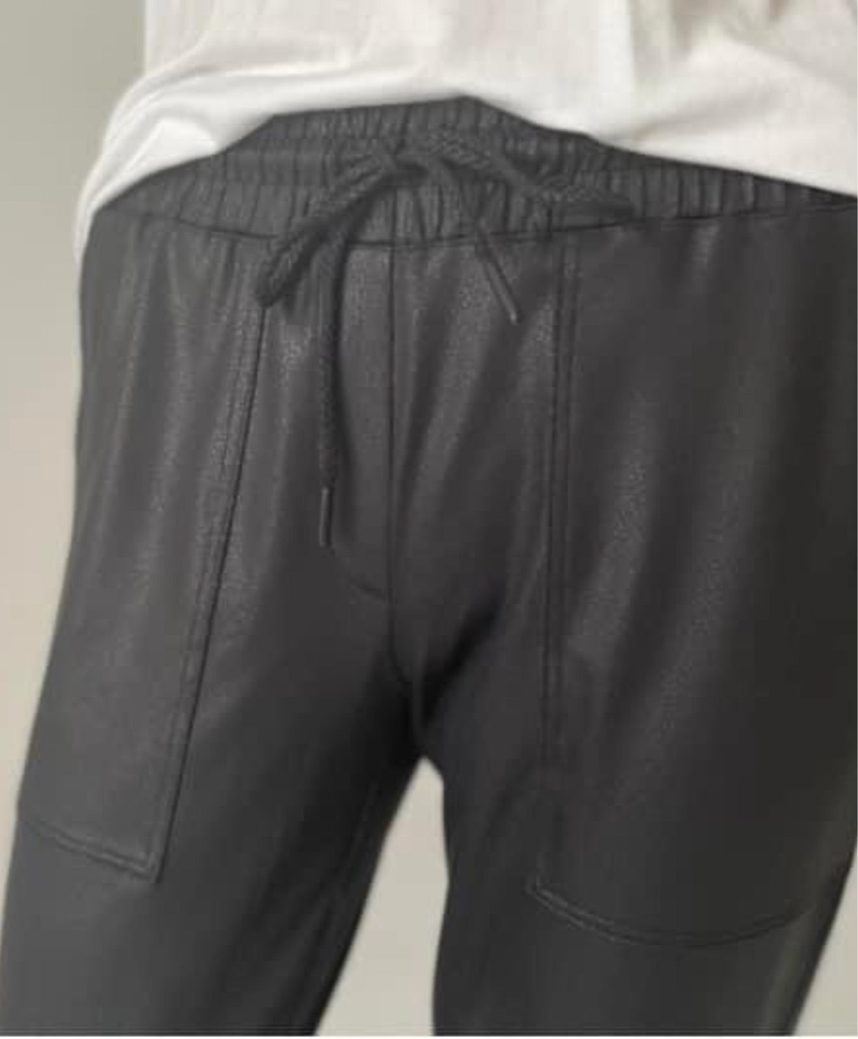 Coated Black Joggers