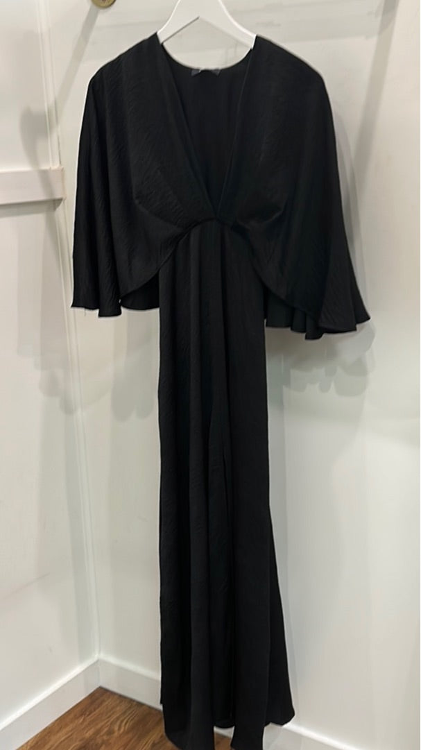 Satin V Neck Maxi Dress