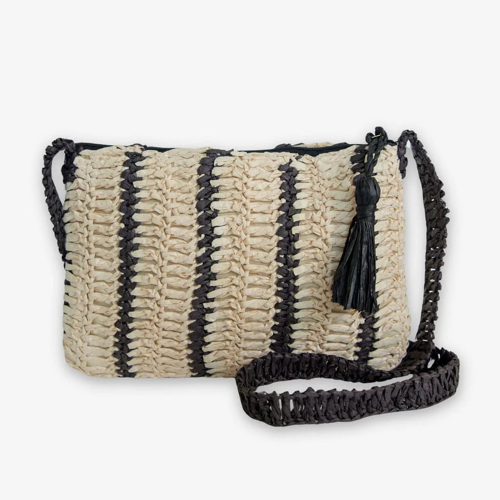 Kai Striped Raffia Crossbody