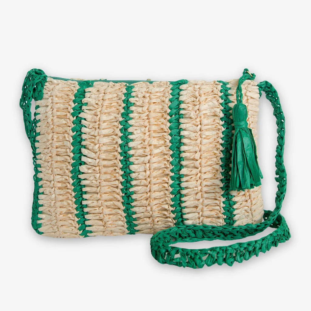 Kai Striped Raffia Crossbody