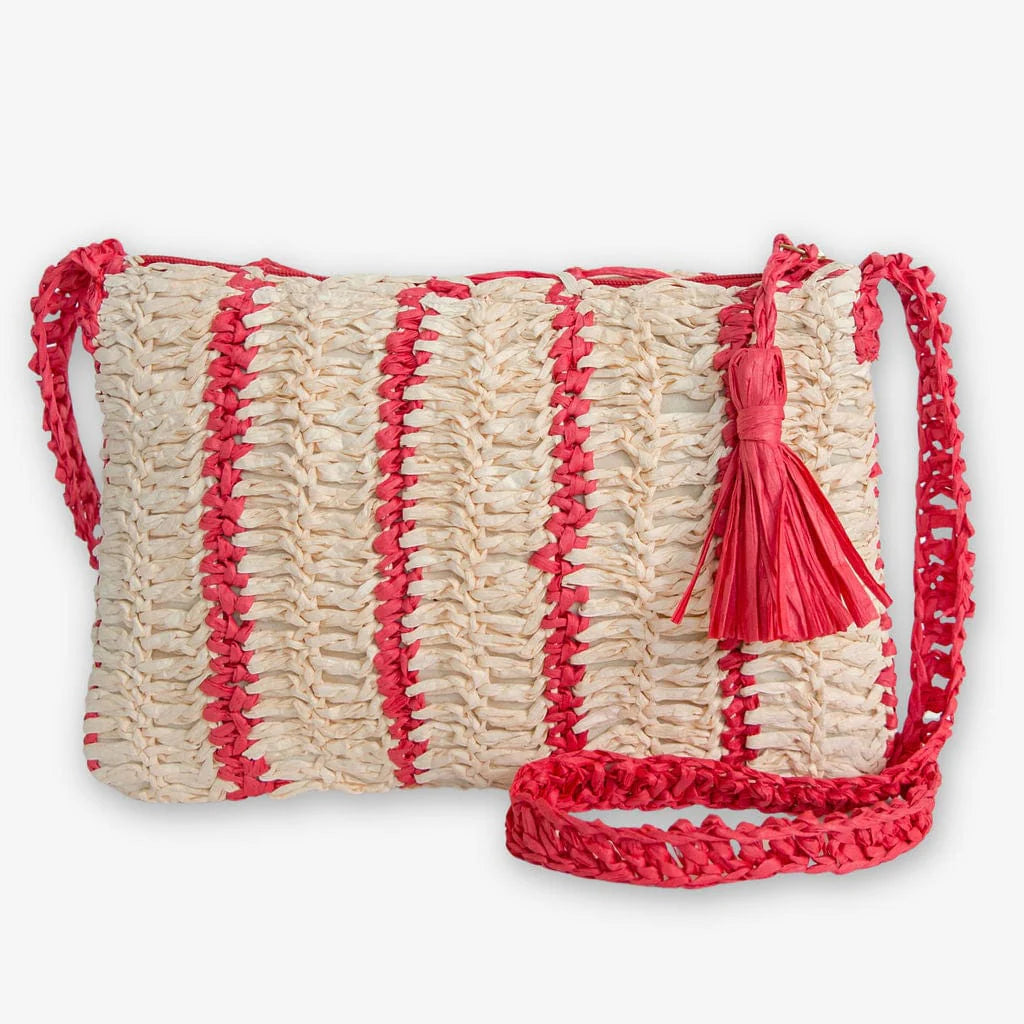 Kai Striped Raffia Crossbody