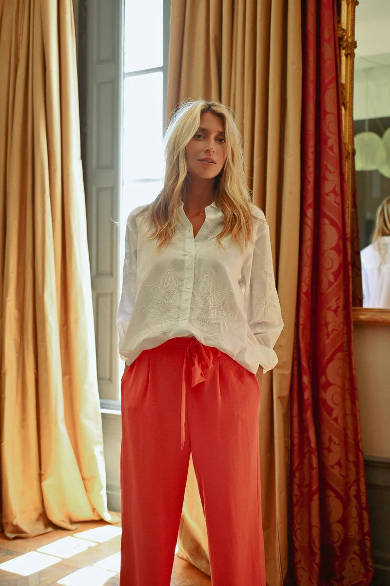 Oversized Embroidered Blouse
