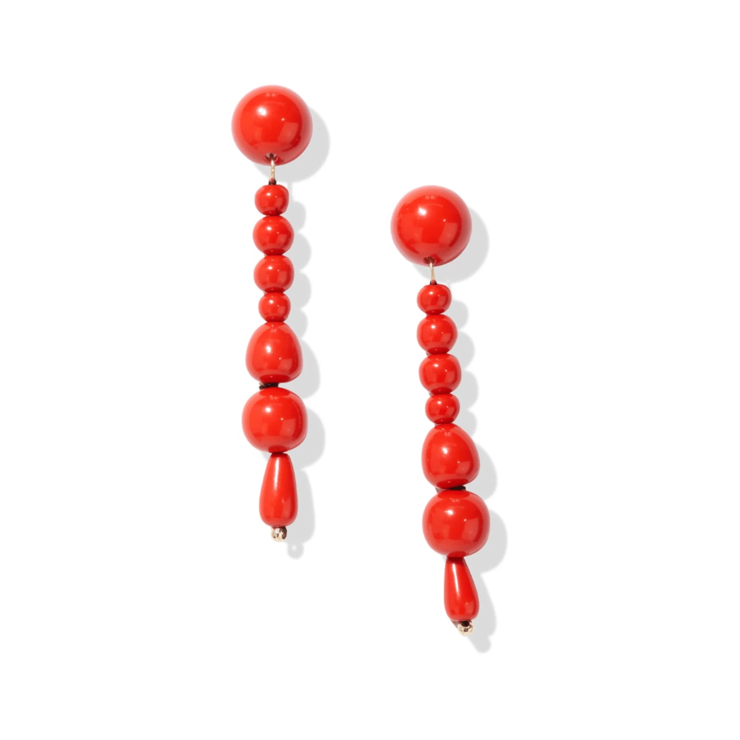 Long Drop Bead Post Earrings